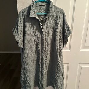 Abercrombie & Fitch Casual Button Down Dress - Olive Green
